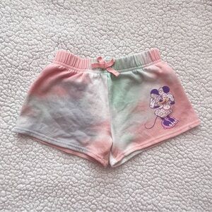 Disney Minnie Mouse Pink Green Purple Pastel Tye Dye  Girl Toddler Shorts 4T
